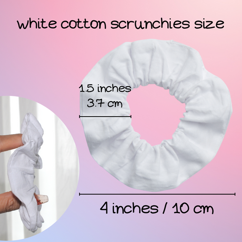 MLMOMVME 15 Pack White Scrunchies for Tie Dye Kit Party Supplies, White Cotton Hair Elastic Ponytail Holder Hair Scrunchies for Women