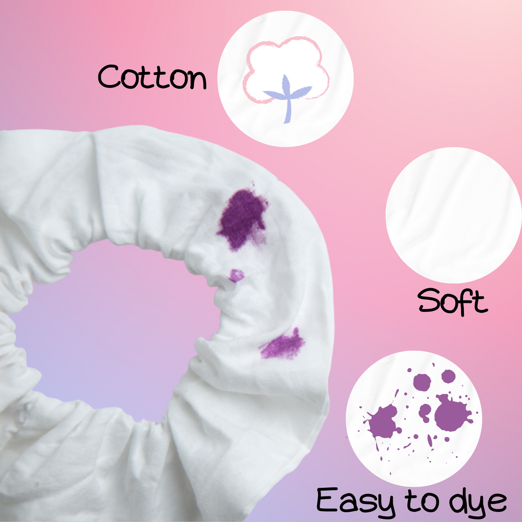 MLMOMVME 15 Pack White Scrunchies for Tie Dye Kit Party Supplies, White Cotton Hair Elastic Ponytail Holder Hair Scrunchies for Women